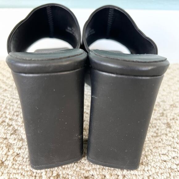 Jeffery Campbell Caviar Platform Slide Open Toe Black Heeled Mules 10 goth punk - Picture 6 of 9